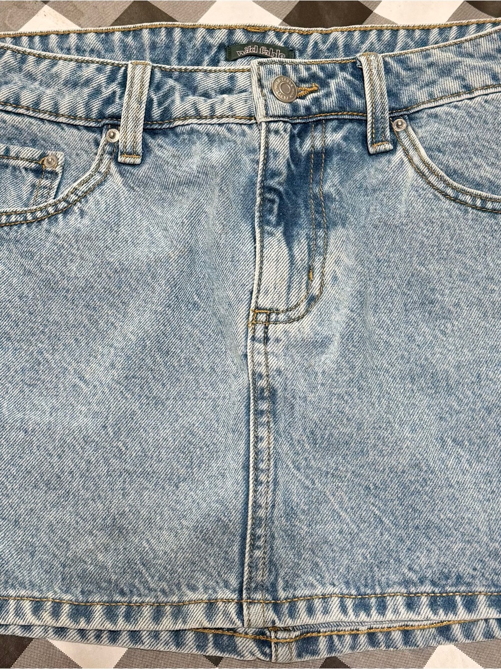 wild fable Denim Skirt in Light Blue with Contrast Stitching